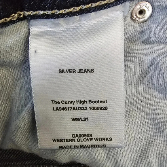 Silver Jeans Authentic Women's Dark Wash Curvy High Bootcut Stretchy Pockets S 8 - Picture 12 of 14